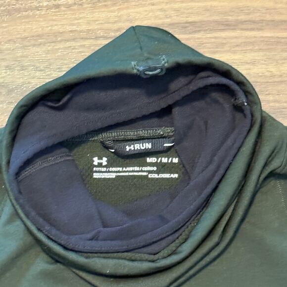 Under Armour Green Black Performance Long Sleeve Womens Medium Running Top - Picture 4 of 6